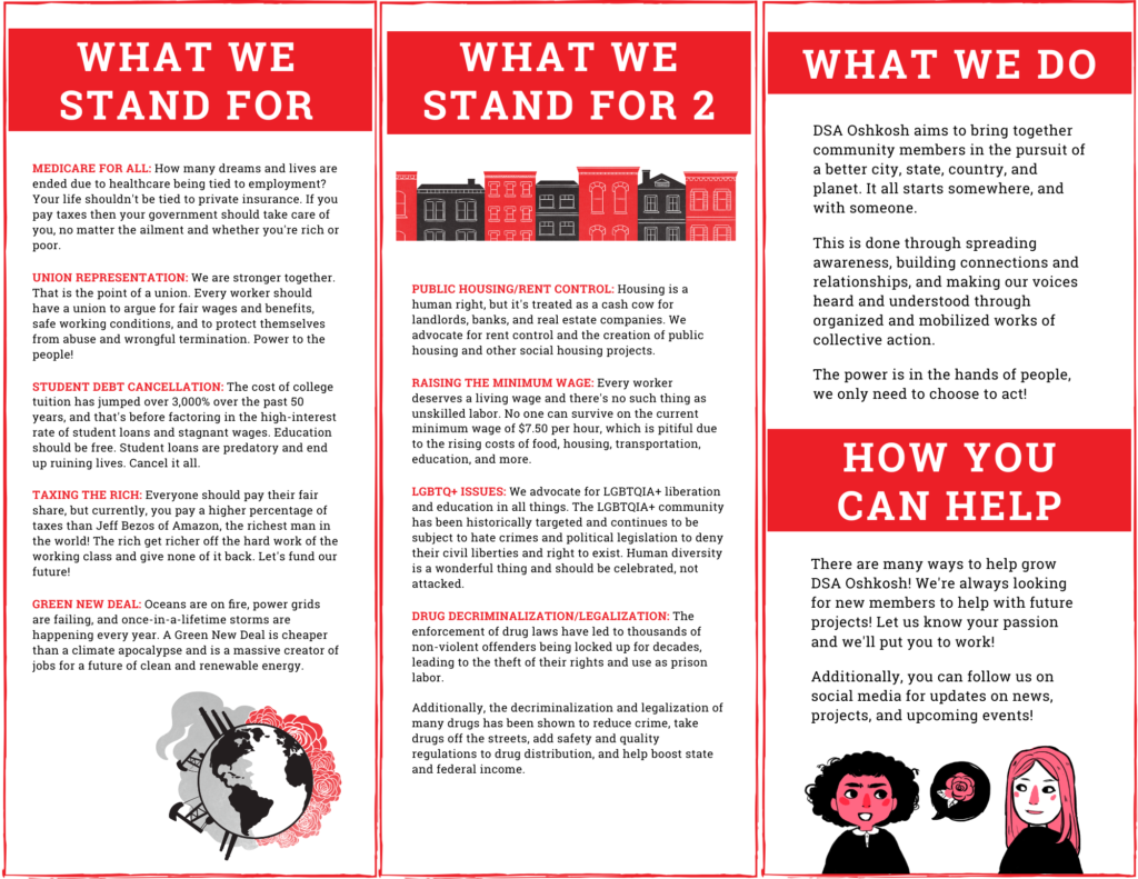 DSA Oshkosh introduction infographic pamphlet Side 2